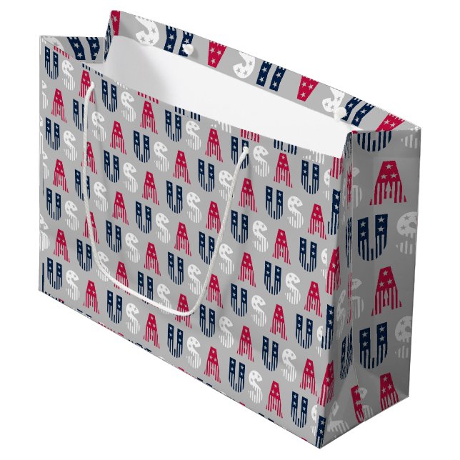 USA Stars & Stripes  Large Gift Bag (Front Angled)