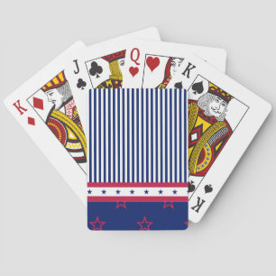USA Stars Stripes Red White Blue Patriotic Game Playing Cards