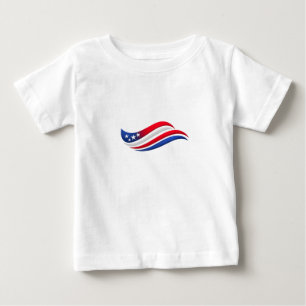 USA Stars & Stripes Wave Throw Pillow   Red White  Baby T-Shirt