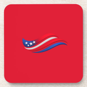 USA Stars & Stripes Wave Throw Pillow   Red White  Coaster