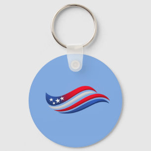 USA Stars & Stripes Wave Throw Pillow   Red White  Keychain