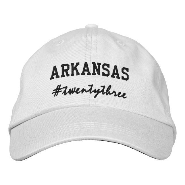 USA State Arkansas Hashtag 2023 Embroidered Hat (Front)