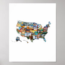USA State Map illustration