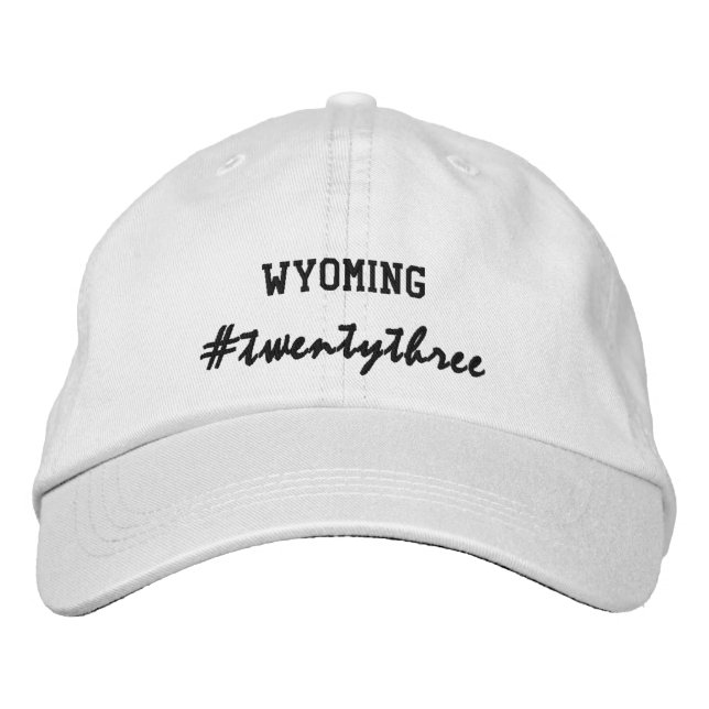 USA State Wyoming Hashtag 2023  Embroidered Hat (Front)