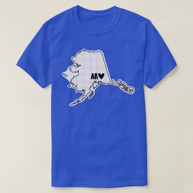 USA States Alaska pink plaid TShirt (Design Front)