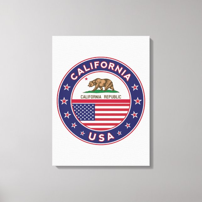USA_STATES - WITH_FLAG_California_circle_with_flag Canvas Print (Front)