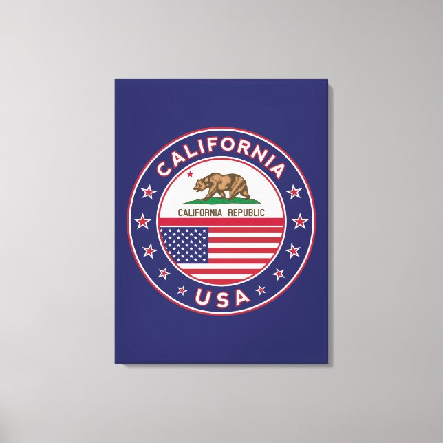 USA_STATES - WITH_FLAG_California_circle_with_flag Canvas Print (Front)