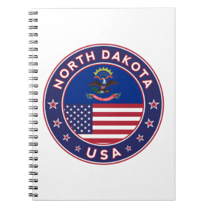 USA_STATES - WITH_FLAG_North Dakota_circle_with_fl Notebook