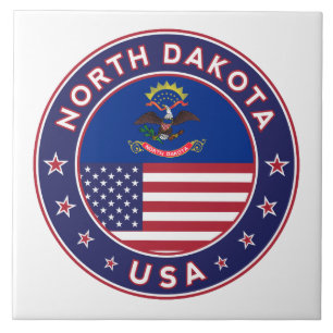 USA_STATES - WITH_FLAG_North Dakota_circle_with_fl Tile