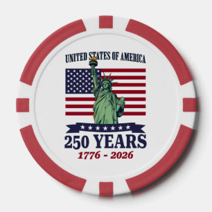 USA Statue of Liberty 250 Years 1776-2026 Poker Chips