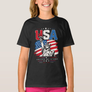 USA Statue of Liberty Distressed Flag Patriotic De T-Shirt