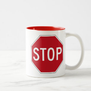USA Stop Sign Two-Tone Coffee Mug