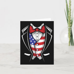 Usa Suit Tuxedo Patriotic 4th Of July Flag America Card