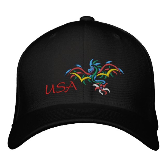 USA SUN  DRAGON EMBROIDERED HAT (Front)