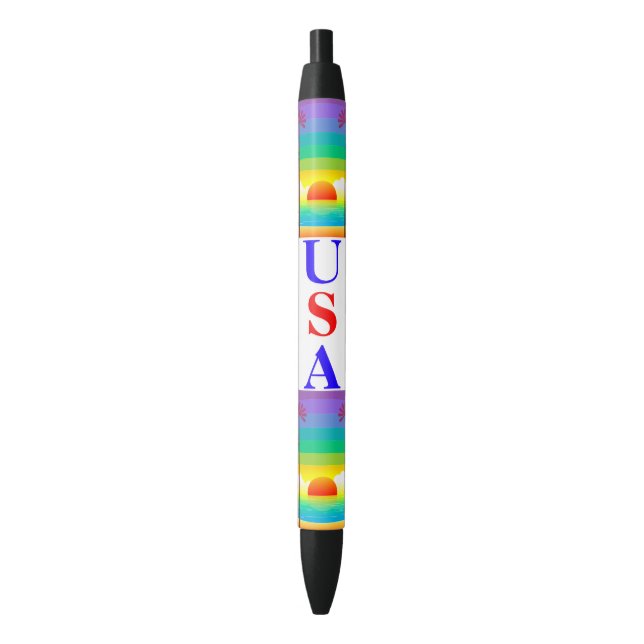 Usa Sunset Seaside Pen (Front Vertical)