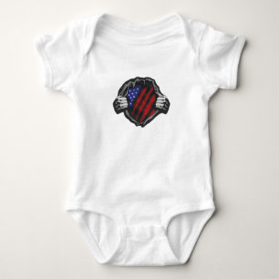 USA Superhero Costume Flag Baby Bodysuit