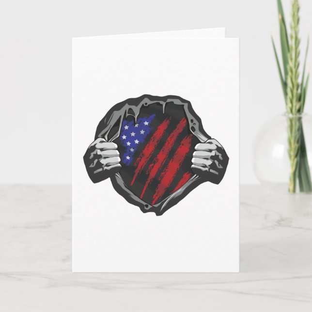 USA Superhero Costume Flag Card (Front)