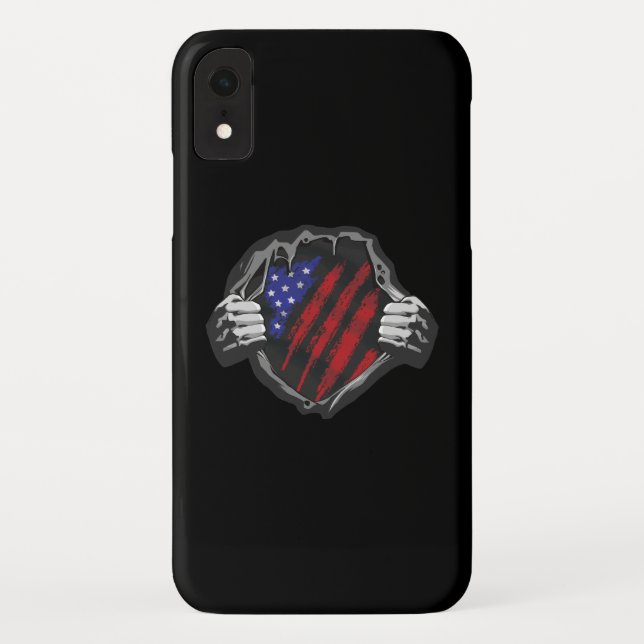 USA Superhero Costume Flag Case-Mate iPhone Case (Back)