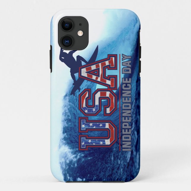 USA Surfer Independence Day iPhone 5 Coque (Dos)