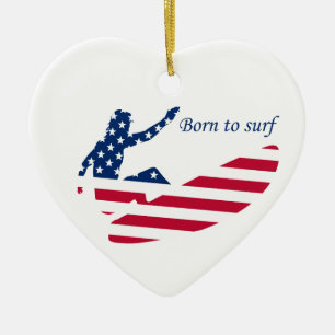 USA surfing American surfer Ceramic Ornament