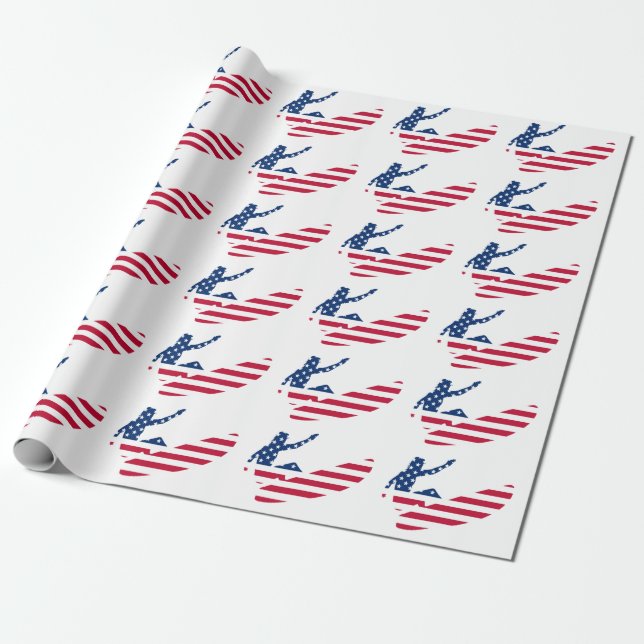 USA surfing American surfer Wrapping Paper (Unrolled)