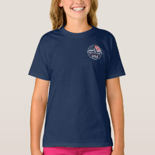 USA Swimmer American Flag Patriotic Swimming Badge T-Shirt