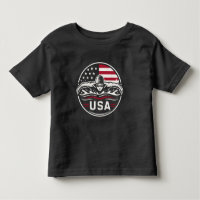 USA Swimmer American Flag Patriotic Swimming Badge