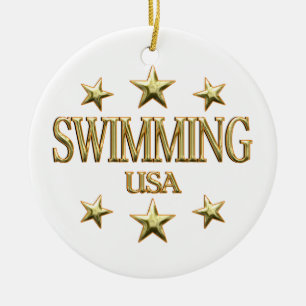 USA Swimming Ceramic Ornament