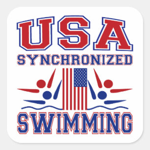 USA Synchronized Swimming Square Sticker