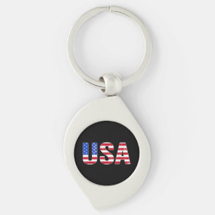 USA T Shirt Patriotic American Flag Men Women Kids Keychain