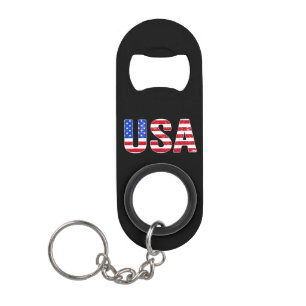 USA T Shirt Patriotic American Flag Men Women Kids Keychain Bottle Opener