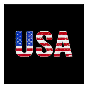 USA T Shirt Patriotic American Flag Men Women Kids Poster