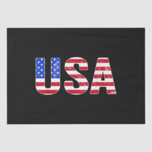 USA T Shirt Patriotic American Flag Men Women Kids Tissue Paper