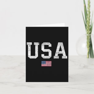 Usa T Shirt Women Men Kids Patriotic American Flag Card