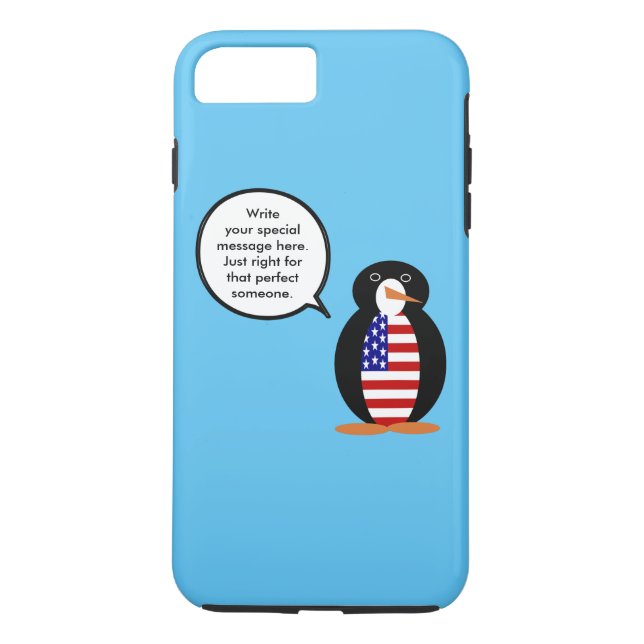 USA Talking Ms. Penguin Personalized Case-Mate iPhone Case (Back)