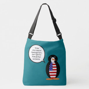 USA Talking Ms. Penguin Personalized Crossbody Bag