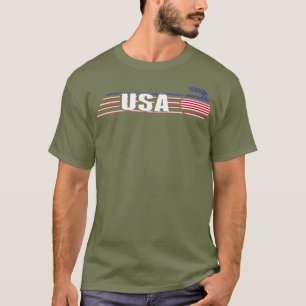 USA Team Curling Rock Jersey  Vintage Winter T-Shirt