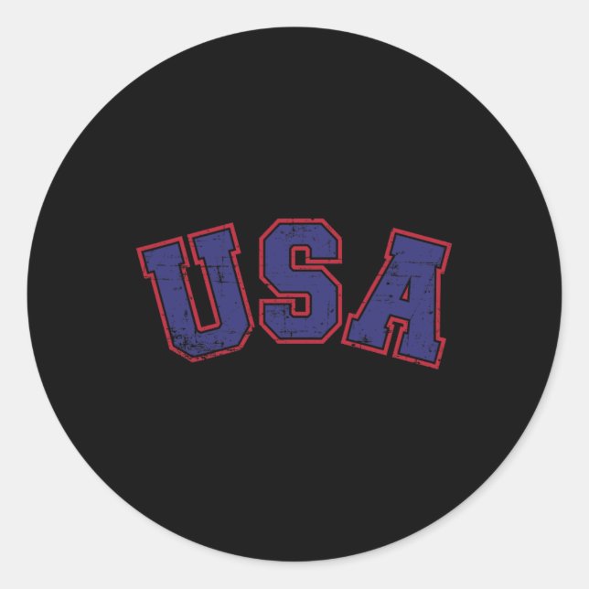 Usa Team For Patriotic Independence Day On 4th Of  Classic Round Sticker (Front)