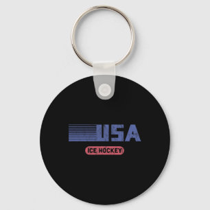 Usa Team Sports Retro Usa Team American Ice Hockey Keychain