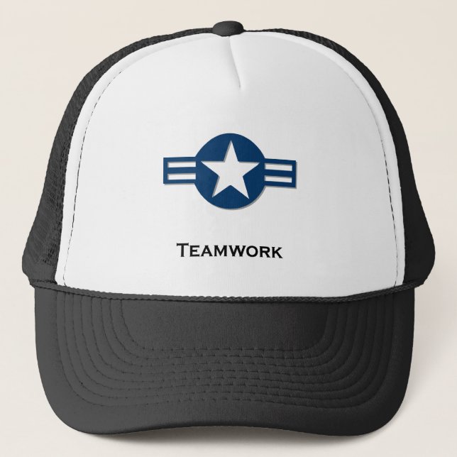 USA Teamwork blue Trucker Hat (Front)