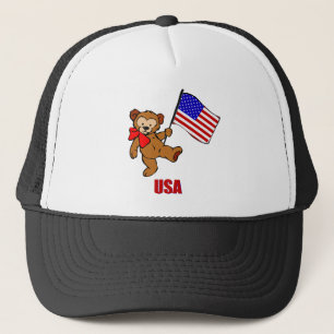 USA Teddy Bear Trucker Hat