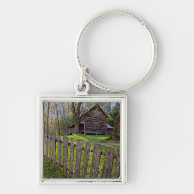 USA, Tennessee, Cabin In Cades Cove Keychain (Front)