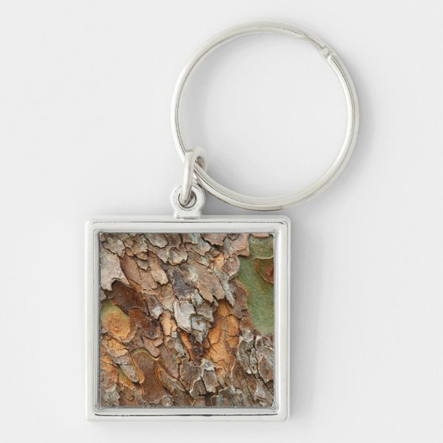 USA, Tennessee, Close Up Of Bark On A Tree Keychain (Front)