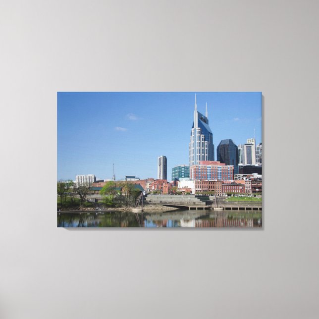 USA, Tennessee, Nashville. Cumberland River Canvas Print (Front)