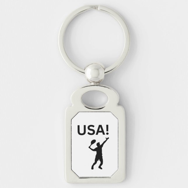 USA tennis player using dot as a ball  Keychain (Front)