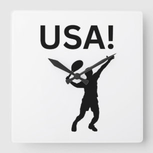 USA tennis player using dot as a ball  Square Wall Clock