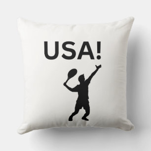USA tennis player using dot as a ball  Throw Pillow