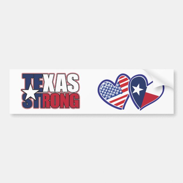 USA-Texas-Flag-Heart Bumper Sticker (Front)