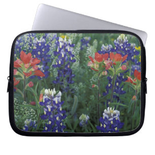 USA, Texas Hill Country. Bluebonnets and Laptop Sleeve