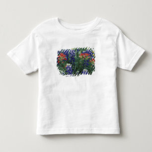 USA, Texas Hill Country. Bluebonnets and Toddler T-shirt